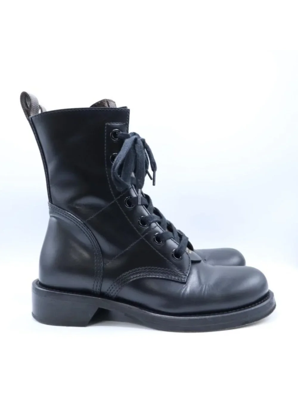 Louis Vuitton Metropolis Line Monogram Leather Ankle Lace Up Short Boots 36 - Picture 4 of 10